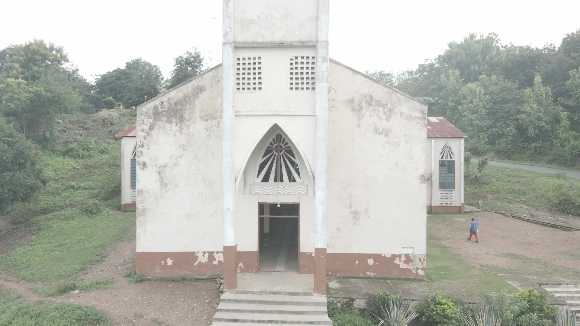Rise Shot Church Building Statue Jesus