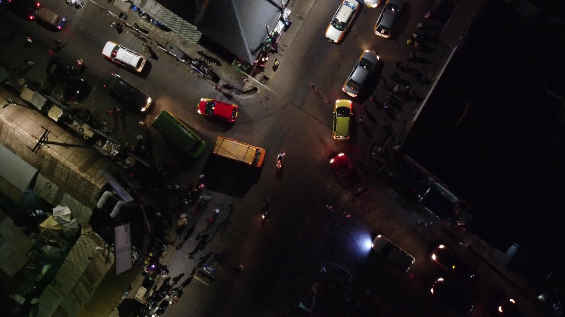 Koforidua Top Down View Intersection Night