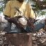 Man Peels Cassava Fast