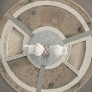 Carrefour Des Deux Lions Lome Togo Top Down Spin Rise